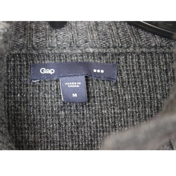 Gap Mens Large Sweater Jacket Button Up Shawl Collar Wool Blend Gray Cardigan - Picture 3 of 7